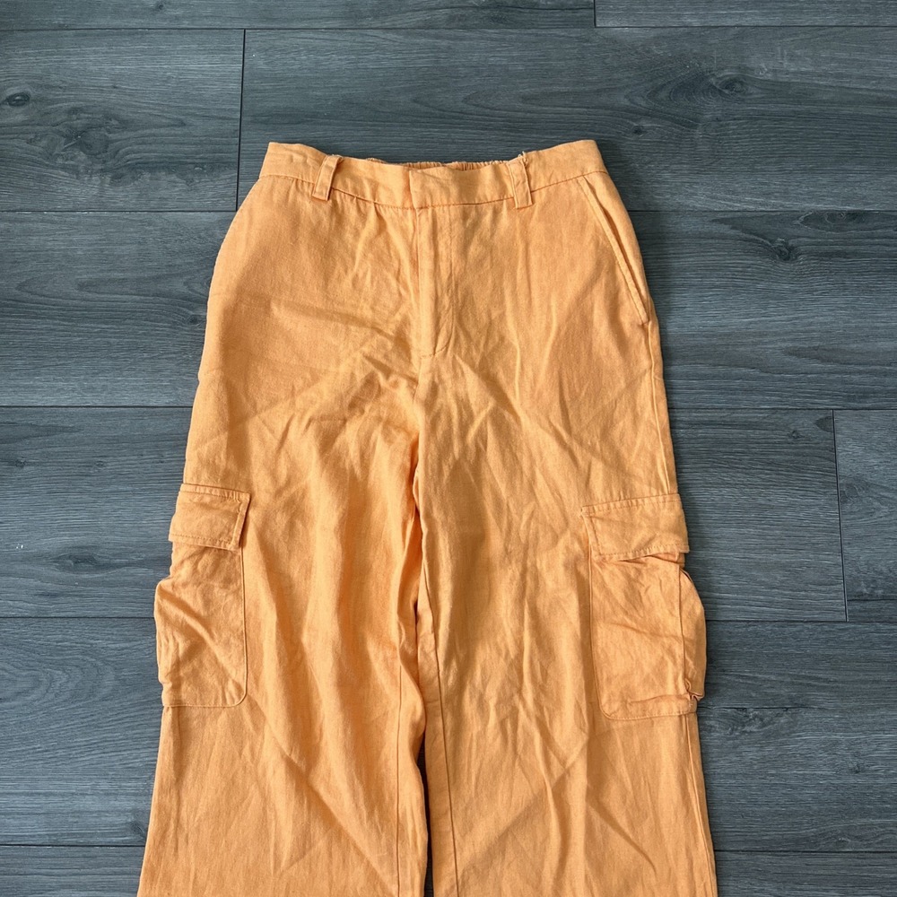 Love Tree Linen Blend Pants Womens S Orange